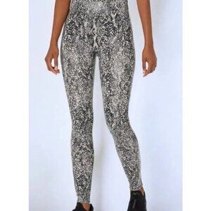 SPANX Faux Leather Snake Shine Leggings - Size Small